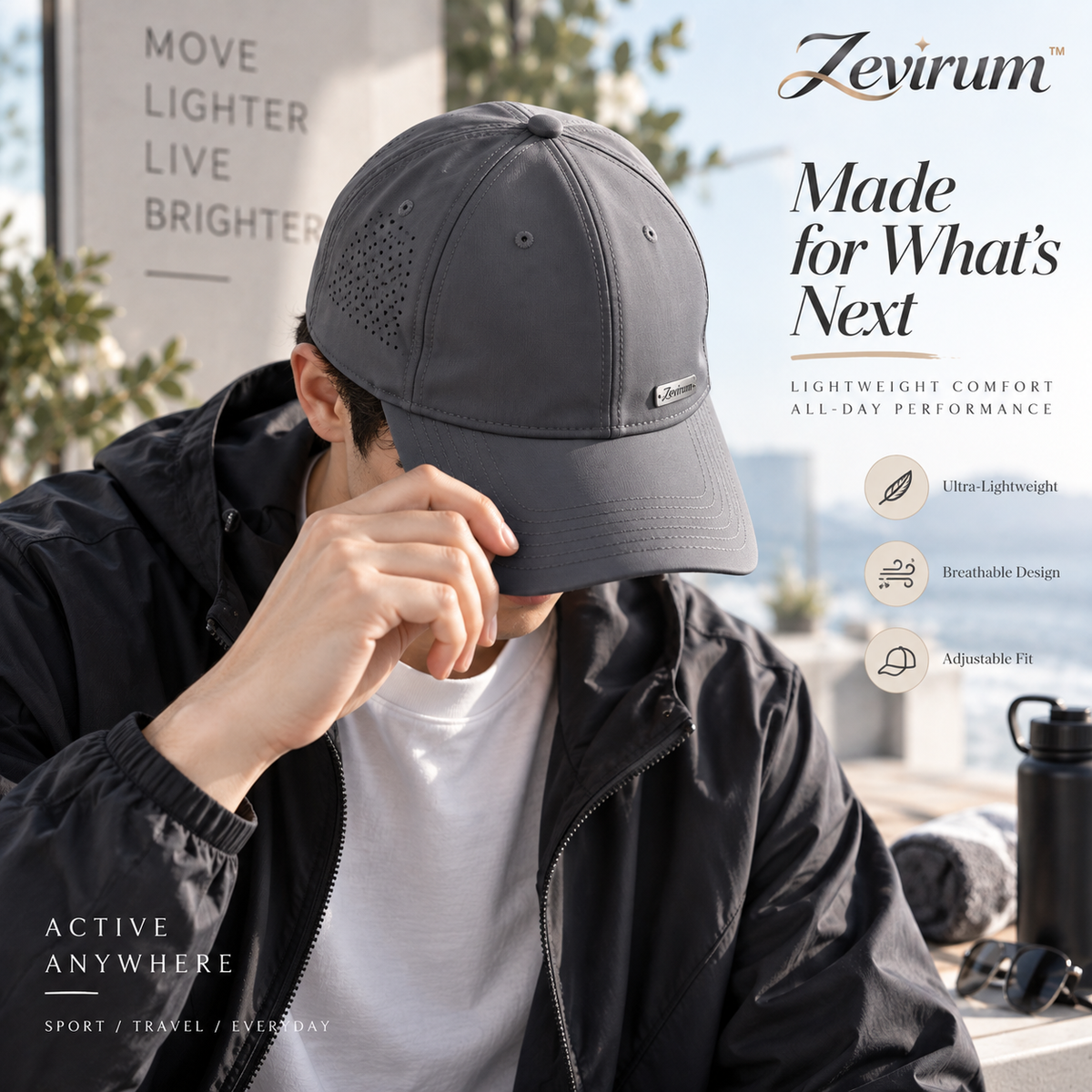 Zevirum™ AeroForm Performance Baseball Cap — Lightweight Unisex Sport Hat, Adjustable Running Cap & Breathable Everyday Activewear Accessory